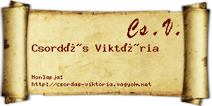 Csordás Viktória névjegykártya